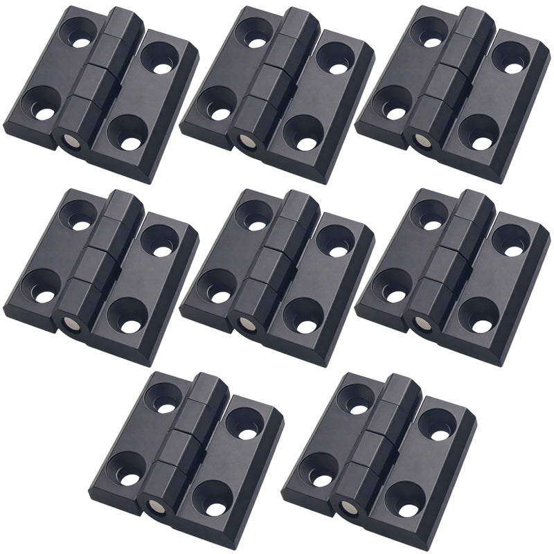 YSMITH Black Zinc Alloy Butt Hinge 2" Mount for Industrial Cabinet 8 Pack | with Matte Black Powder Coating, 180° Opening, Surface Mount, for Door 2 Inch-8 Pack