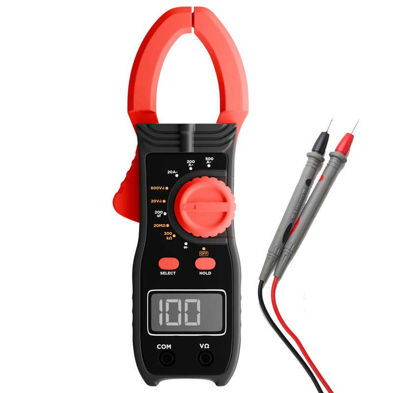 Digital Clamp Multimeter 78A – Auto-Ranging AC/DC Clamp Meter 4000 Counts, 600V 500A, Voltage & Current Tester, Resistance, Capacitance, Diode, LCD Display, Portable Electrician Tool
