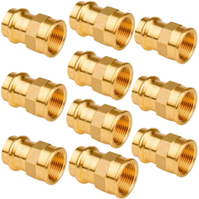 WHK 10 Pack 3/4" Press Pro press x 3/4" NPT Female Adapter Fittings,CUPC