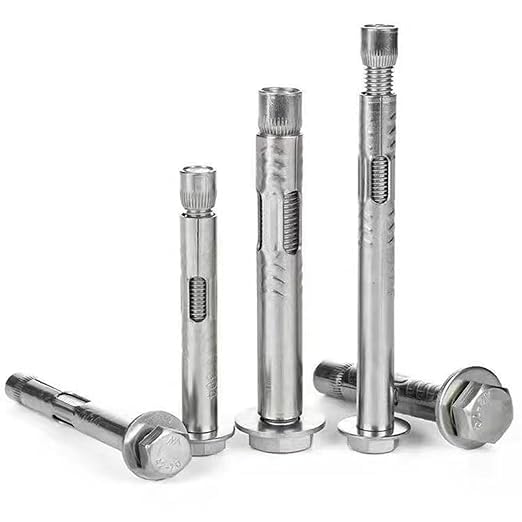 5Pcs M10*60mm Expansion Screw Bolts Stainless Steel Anchor Bolts for Wall