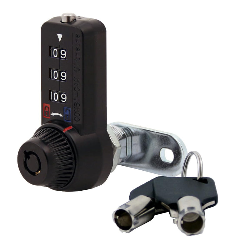 3 Dial Combination Cam Lock w/MK Override Key, 7/8"