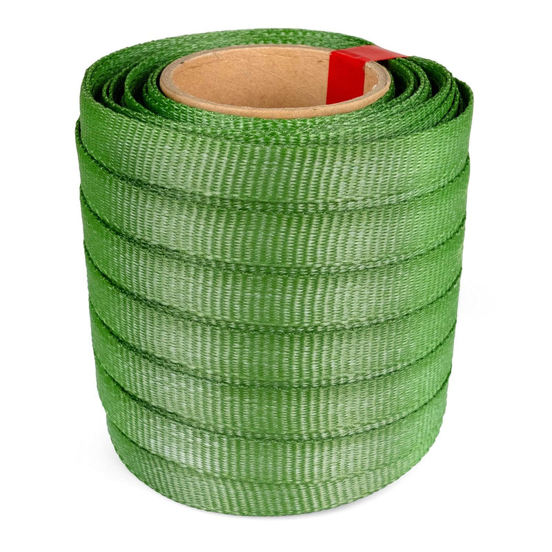 Green Tree Tie Webbing Strap 3/4" x 250' - Heavy Duty Tree Straps for Staking, Guying, Securing & Outdoor Use - Garden Ties Webbing Flat Rope for Heavy Plants & Trees Support by IDL Packaging Green
