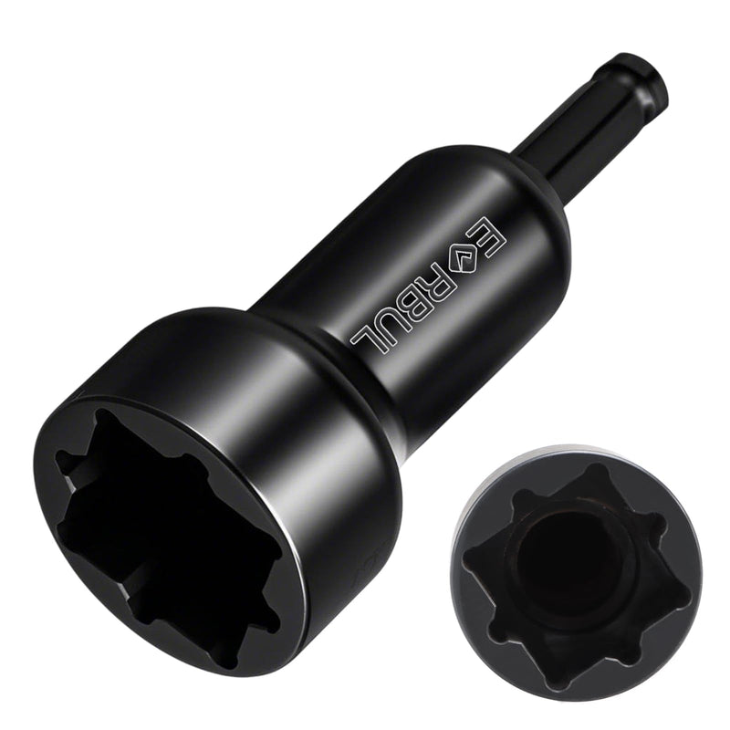 EVRBUL Upgraded Impact Drill Bit Socket Wrench 2-in-1 Square Nut Remover 4-Point Impact Adapter Socket for 1 Inch and 1-1/8 Inch Square Nuts
