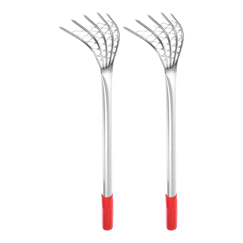 HARFINGTON 2pcs Clam Rake 20" Small Shells Clam Digger Soil Tiller Grass Rake with Ergonomic Handle for Seafood Digging Rake Gardening Cultivating Yard 20"