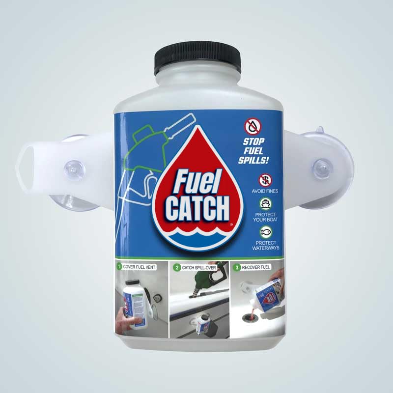Boat Fuel Vent Overflow Catcher — Prevents Marine Diesel Spills | Reusable, Made in USA | FuelCATCH