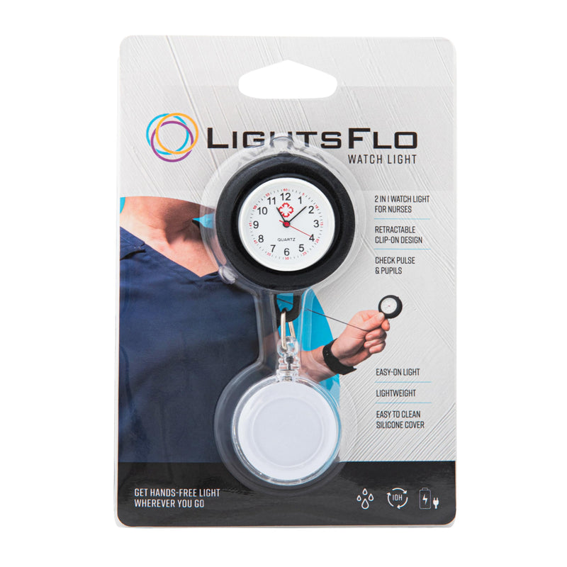 2-in-1 Watch Light for Nurses, Retractable Clip-on Design with Pulse Check Light, Silicone Cover