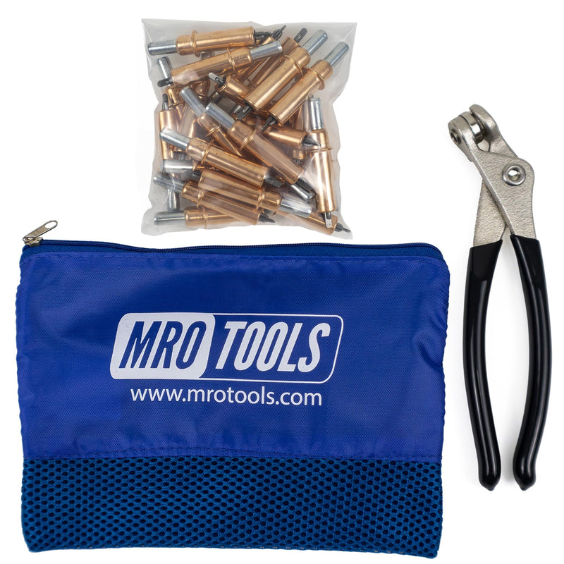 25 1/8 Standard Cleco Sheet Metal Fasteners + Cleco Pliers w/Carry Bag (K1S25-1/8)
