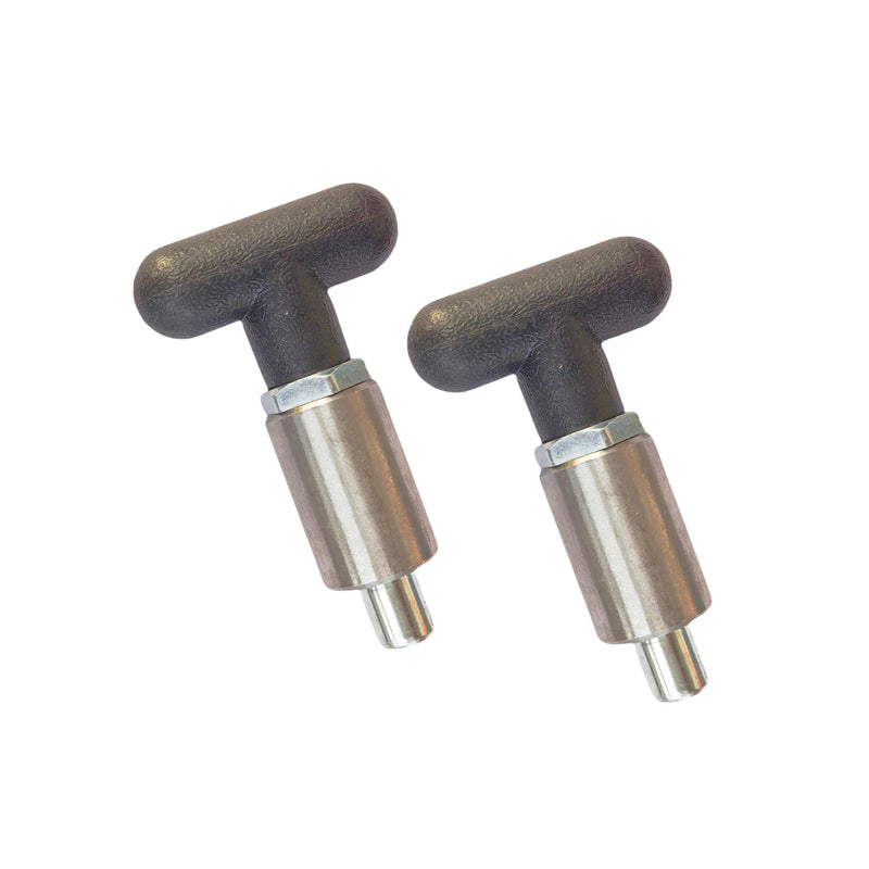 Handle Locking Spring-Loaded Pull pin, Welded Steel Body Column Positioning pin,Black Handle Lever knob (2, T-Handle Dia:3/8in) 2