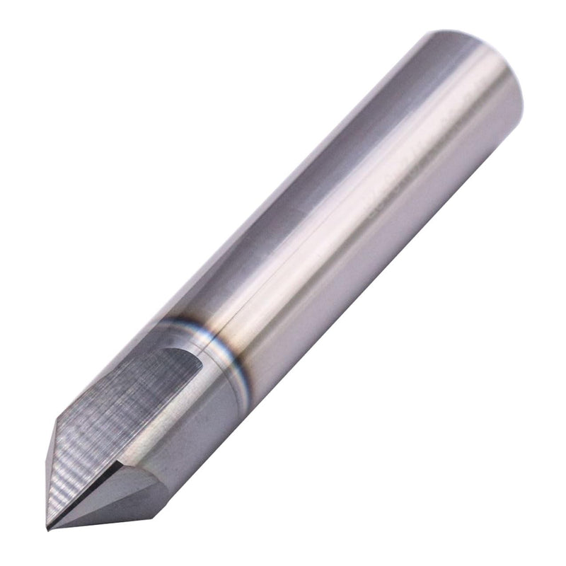 2 Flute 90° Solid Carbide Chamfer End Mill Set(1Pc, 1/2"), AlTiN Coated | 90° Chamfer Angle, 1/2" Shank 3" OAL, Single End, V Groove Router Bit, for Milling Alloy Steel, Carbon Steel, Cast Iron 1/2 in
