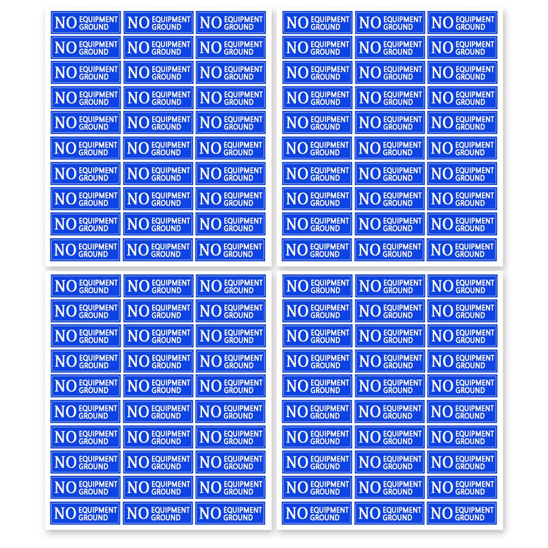 120 Pcs NO Equipment Ground Stickers, Blue, 1x0.25 Inch, Paper, Rectangular, Outdoor, Stickers