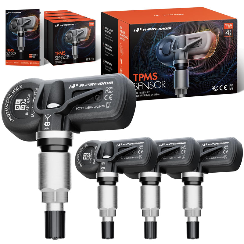 A-Premium 4PCS Pre-Programmed TPMS Sensor Tire Pressure Monitoring Sensor - Compatible with Ram & Jeep - 1500 Classic 2016-2024, 2500 2017-2024, 3500 2014-2024, 4500 5500 2014-2018, Cherokee - 433MHz