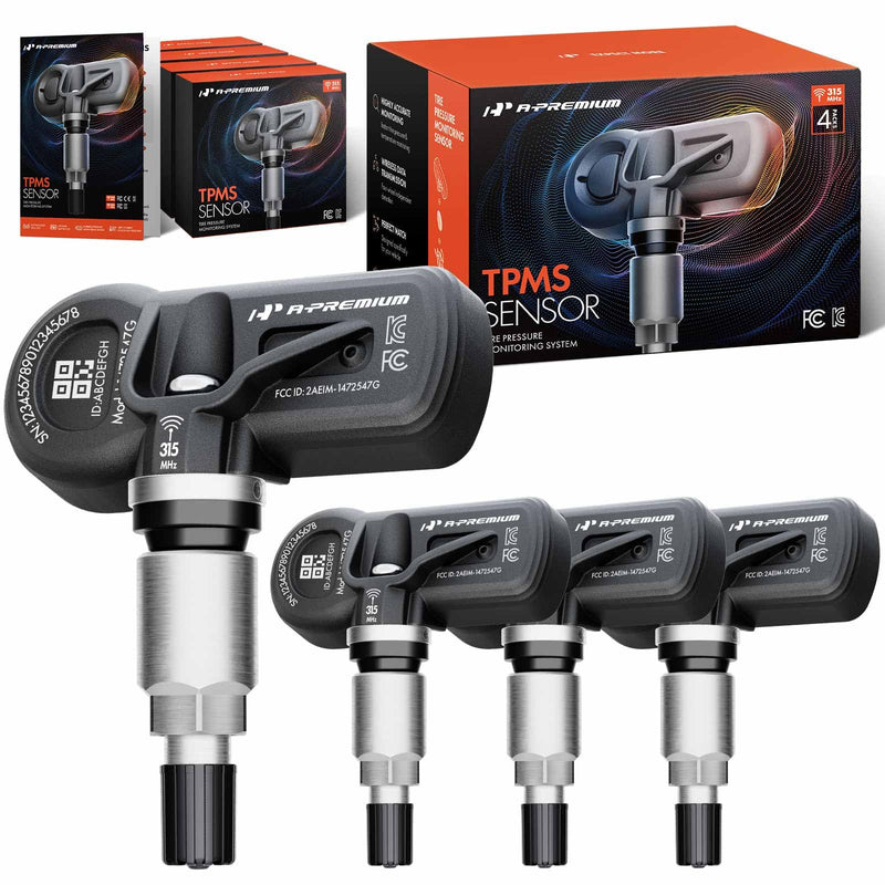 A-Premium 4PCS Pre-programmed TPMS Sensor Tire Pressure Monitoring Sensor - Compatible with Ford, Lincoln, Mazda, Mercury Models - Escape, F-150, Focus, Ranger, Mark LT, MKZ, Tribute, Mariner - 315MHz