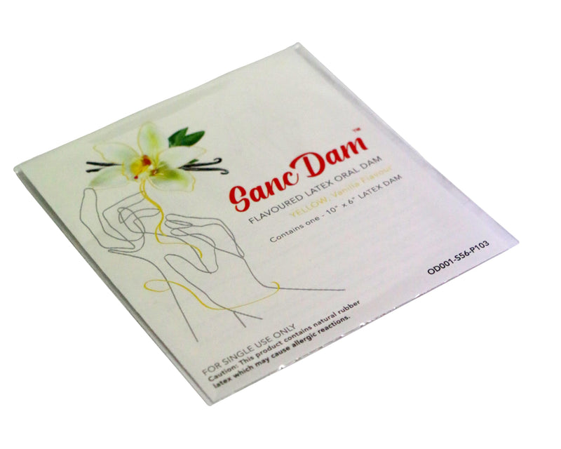 Vanilla 6 Packs SancDam Ultra-Thin 0.07mm Oral Sex Dam Membrane, Men and Women Giving Each Other Oral Sex, Cunnilingus Prop SM Fellatio, Oral Dam Covering for Lesbian Or Couples Sex (Dental Dams)