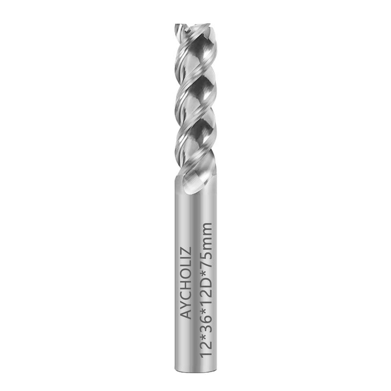 Carbide Square End Mill - 3 Flute 12mm Milling Cutter - High Feed U-Type Design - for Roughing and Finishing - for Milling Aluminum Applications – Professional Mill Bits Sets