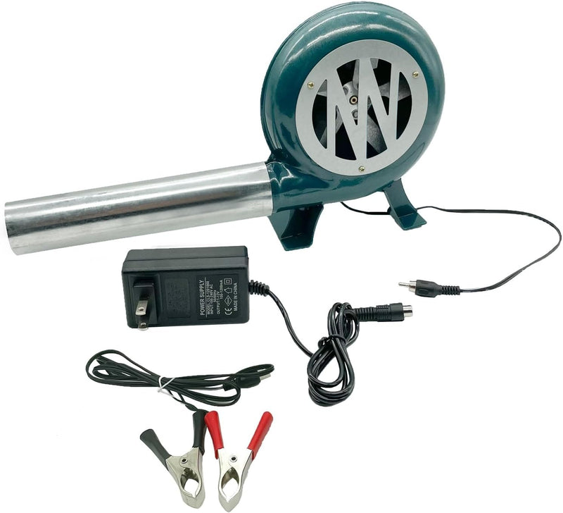 Variable Speed Dual Blower Fan 12V-120V, Charcoal Chimney Starter for BBQ&Mini Forge(80W) Medium