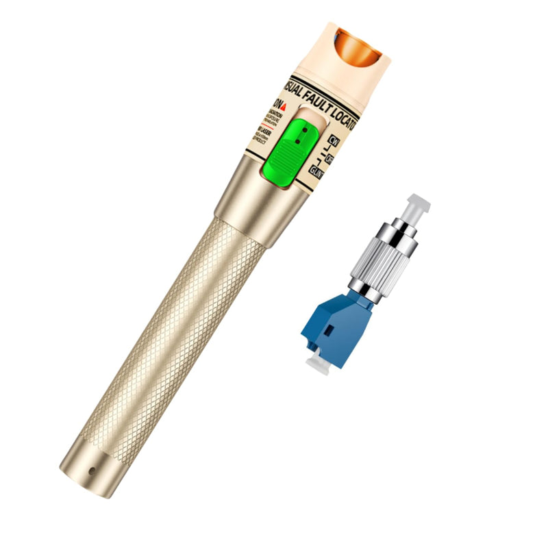 Visual Fault Locator,30-50KM Fiber Optic Cable Tester Meter, VFL Red Light Pen Light Source Testers (Golden) 30-50KM Visual Fault Locator