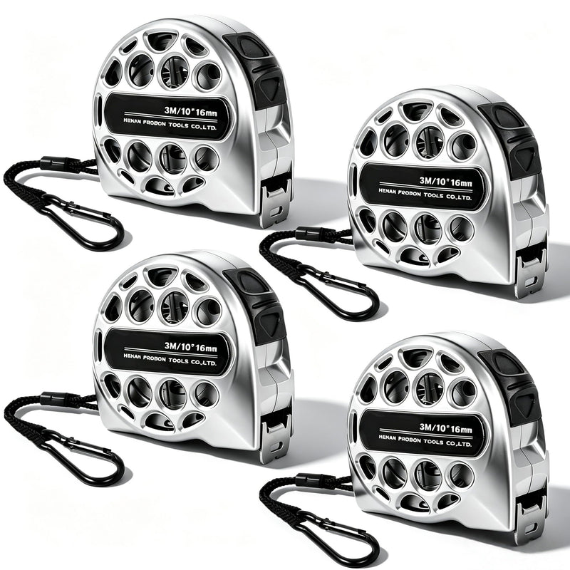 4 Pack Tape Measure 10 Feet/3 Meters, Small Tape Measure Retractable Metric Stainless Steel Measuring Tape Waterproof & Rustproof for Engineer Contractors 4