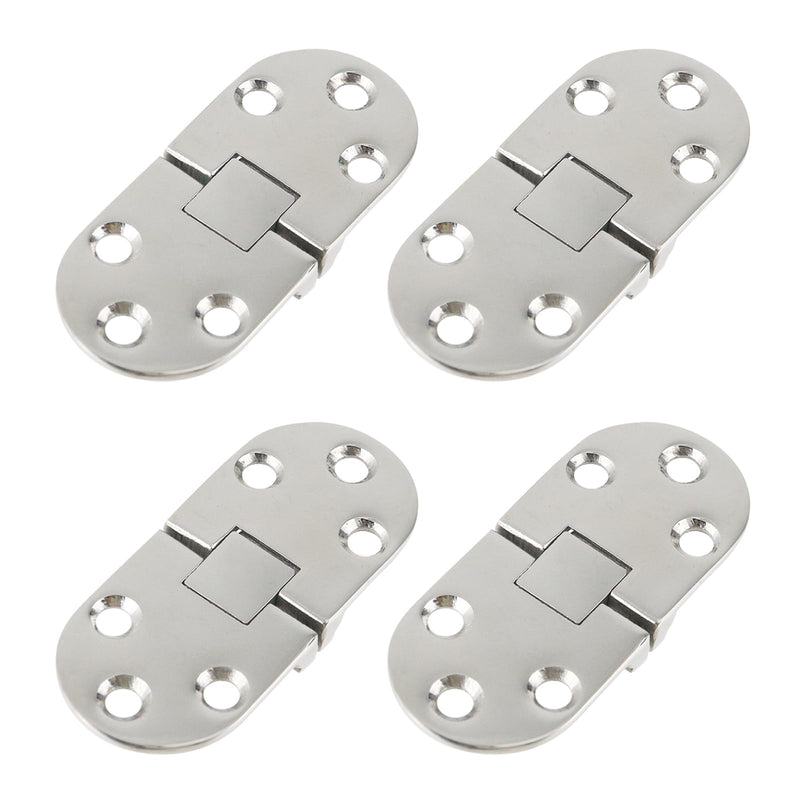 Semetall Boat Hinges 2.6" x 1.18" 4PCS Silver | Stainless Steel Flush Mount Hinges, Marine Grade for Butler Tray, Hatch, Cabinet & Door