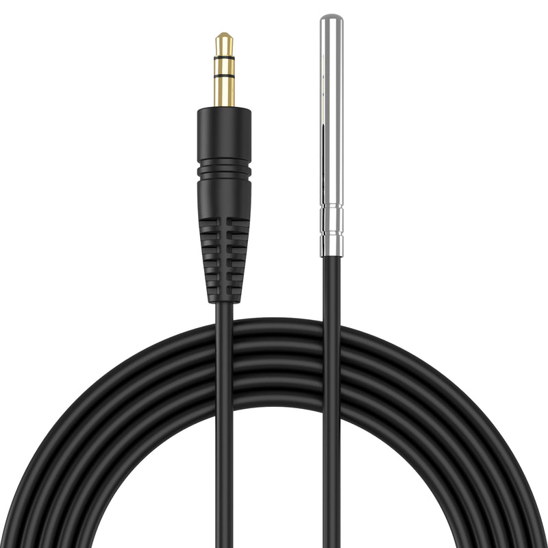 Temperature Sensor Probe NTC 10K/3435, Waterproof 304 Stainless Steel Probe, Food-Grade Sensor, 6.6 Feet Long with 3.5mm Audio Plug