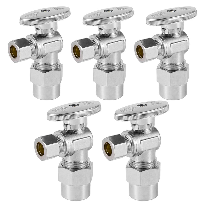 5Pack Seelink 1/2"CPVC x 3/8"OD Compression Angle Stop Valve(VALVE070-5) 5 1/2"CPVCx3/8"OD