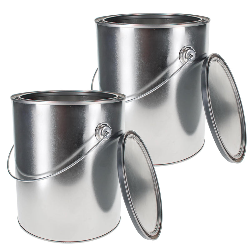 Master Elite 1 Gallon Unlined Empty Metal Paint Can Bucket with Lids,2-Pack 2 128-Fl Oz (Pack of 2)