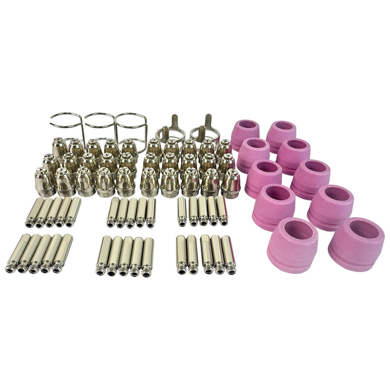Plasma Cutter Kit Torch Consumables Electrode Nozzles Cups Kit AG-60 Plasma Cutter Torch Head (75PCS) 75PCS