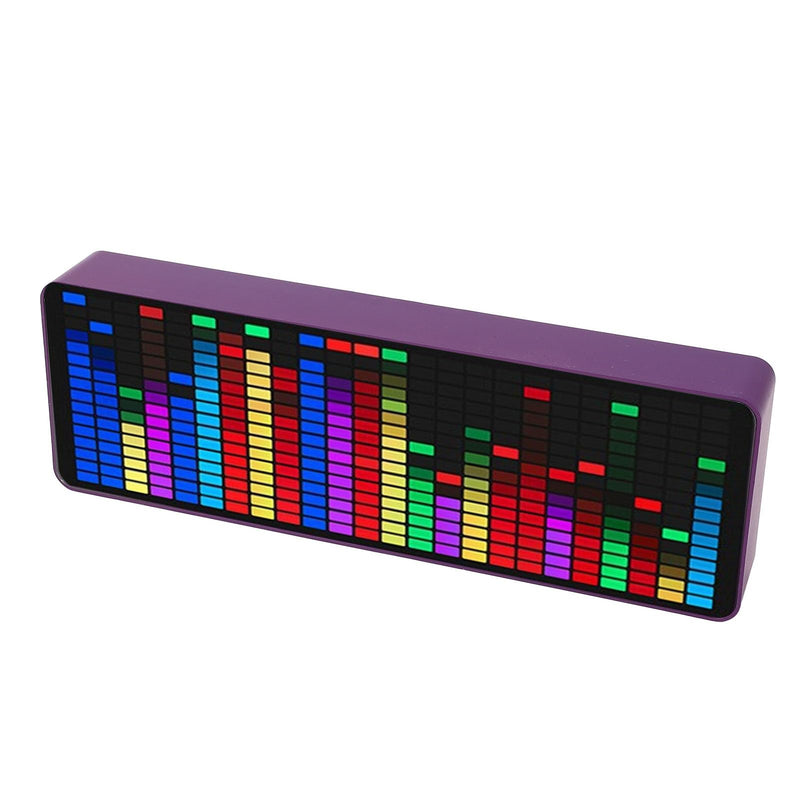Music Spectrum Display Analyzer, RGB Colorful 1624 Segment Rhythm Light Level Voice Sensor, Clock Display, 384 LEDs 20 Dynamic & 7 Color Effect Display, Home Ambient Lights