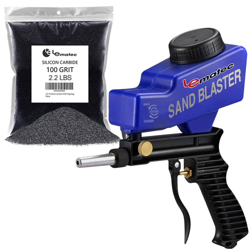 LE LEMATEC Sand Blaster & Silicon Carbide Media for Surface Prep