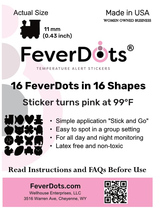 Fever Alert Stickers in Shapes and Hearts (Variety Shapes, 16 Count) Variety Shapes, 16 count