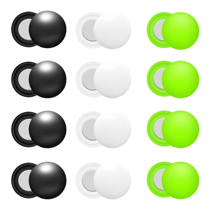 12Pcs Marathon Running Bib Clips Number Holder Race Bib Fixing Fastener Clip Magnets Number Buckle Field Securing Running Gear White Black Green for Triathlon Cycling Runners Field Supplies