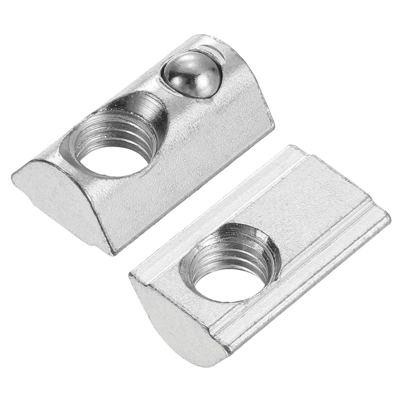 uxcell Roll-in Spring M8 T Nut, Roll Ball Elastic Nuts for 4040 Series Aluminum Extrusion Profile Suitable for Aluminum Profile with 8mm Groove Depth, Pack of 50