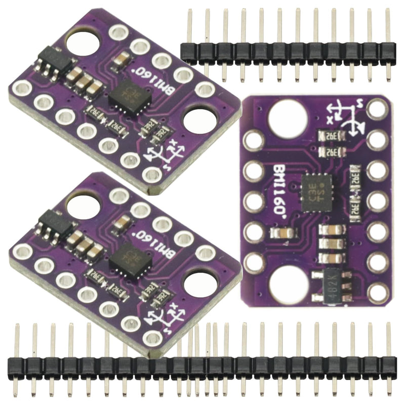 3 Pcs BMI160 GY-BMI160 for 6DOF 6-Axis Rate Gyro Gravity Accelerometer Sensor Module IIC I2C SPI Communication Protocol 3-5V