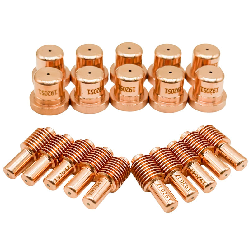 10Pcs 192047 Electrode, 10Pcs 192051 Nozzle Tip Fit for Miller ICE-55C/CM Plasma Cutting Torch Consumables