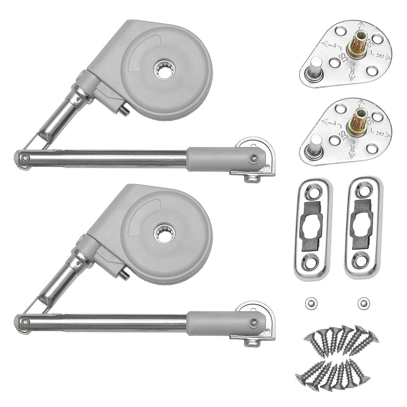 2Pack 105 Degree Soft Closing Support Rod Hinges,Pull Down Bracket Hinge,Toy Box Hinges Soft Close, Designed for Downward Opening lid Door,Cabinet Doors and Storage Box,Toy Box Support Gray-2pcs