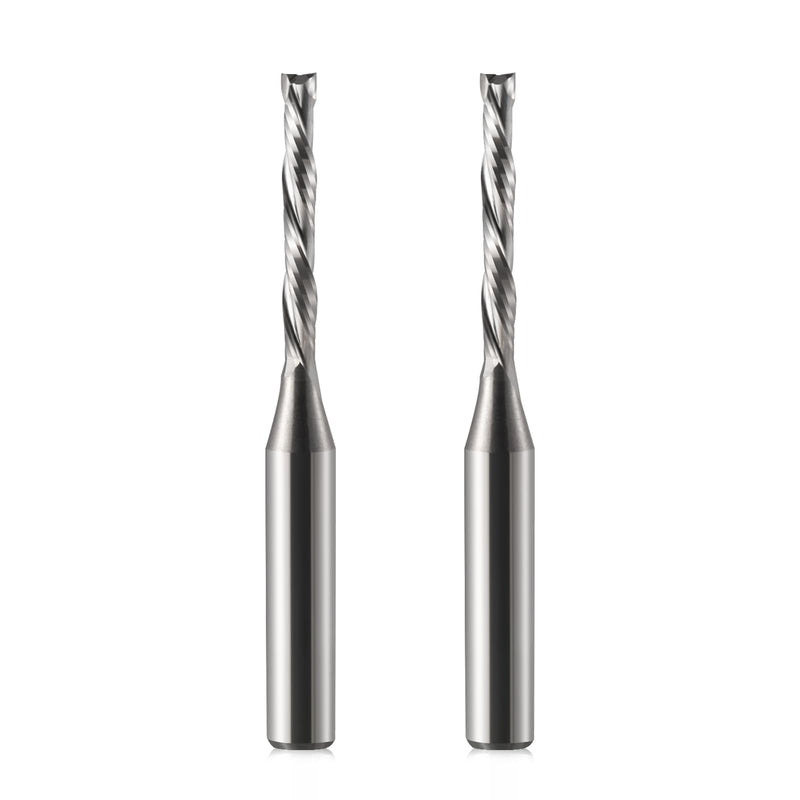 UP&Down Compression Bit 1/4 Inch Shank,1/8 Inch Cutting Dia,Carbide Spiral Router Bits CNC End Mill for Woodworking Panels (2) 2