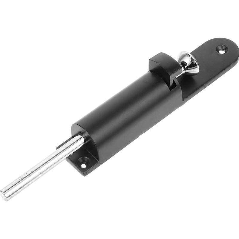 Mikikit Heavy Duty Spring Latch Black Spring Loaded Cane Bolt for Double Door Lock
