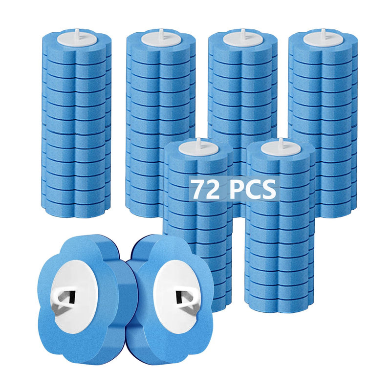 72 PCS Toilet Wand Refills,Toilet Cleaner Refill Pads Disposable Toilet Cleaning System Toilet Bowl Cleaners Scrubbing Pads for Sink Bathtub Wash Basin(Only Refills，Only Fits for Ucaimao)-Blue 0 set+72 refills-Blue