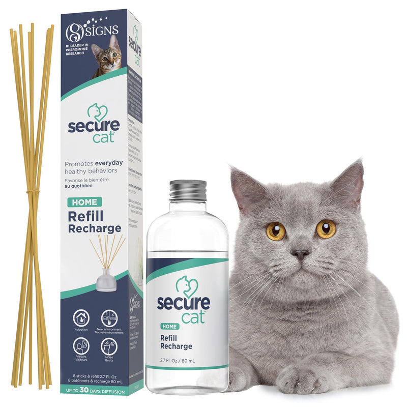 SIGNS SecureCat Pheromone Home Stick Diffuser Refill, Provides 30 More Days of Natural Support for an Environment of Calm and Well-Being, Helping Relieve Any Feeling of Anxiety and Stress Cat