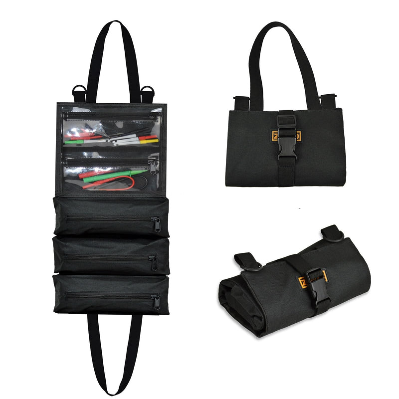 ZIBOO C20 Heavy Duty Portable Foldable Roll Up Tool Bag Organizer, Industrial Multimeter Accessories bag Fits Compatible with FLUKE, Compatible with Fieldpiece, Compatible with Klein Tools ZIBOO C20