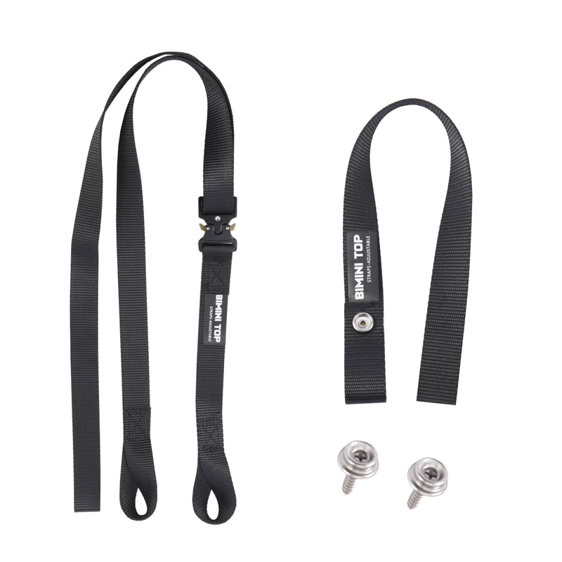 Pontoon Ladder Pull Up Strap with Quick Release Buckle,16"~55" Pull Up Pontoon Boat Ladder Strap,Pontoon Boat Nylon Straps Accessories with Stainless Steel Snap and Screw Stud
