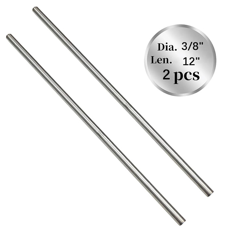 12" Length Titanium Rod 3/8" Dia(10mm),Titanium Alloy Round Rod GR5 Metal for Model Plane Cars Ship DIY Craft Metal Working (2 Pcs) Dia 3/8" 2