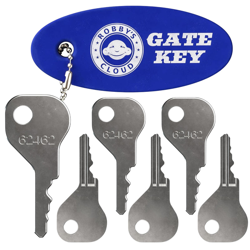 Key Replacement for Magna Latch Series 2 with Downward Facing Keyhole (Old Style) - Key 62462 for MagnaLatch & LokkLatch Pool Gate Models with Robby's Cloud Key Float Keychain (6 Pack) 6 Magna Latch Series 2 Key
