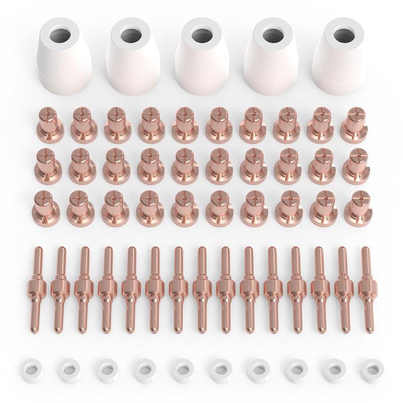 TOOLIOM 60Pcs Plasma Cutter Torch Consumables PT31 Accessories Electrode Tips Nozzles Cups Kit Fit TL-CUT-50, TL-MCT520, TL-CT520D with Plasma Cutting Torch PT31 LG40 PT31-60Pcs