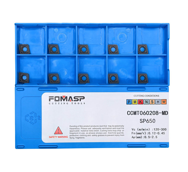 CCMT21.52/CCMT060208-MD CNC Carbide Turning Inserts for Semi-Finishing Steel Cutting,10 PCS.