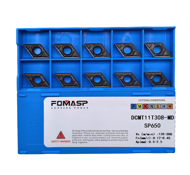 DCMT32.52/DCMT11T308-MD CNC Carbide Turning Inserts for Semi-Finishing Steel Cutting,10 PCS.
