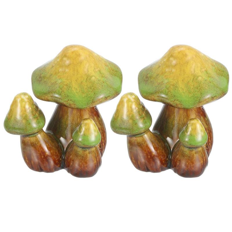 uxcell 2 Pcs Toilet Bolt Covers, Ceramics Toilet Bolt Caps Mushroom Decor Covers Cute Mushroom Toilet Screw Cover Caps for Decor Bathroom 3.74"x2.76"x4.13"(L*W*H), Yellow-green