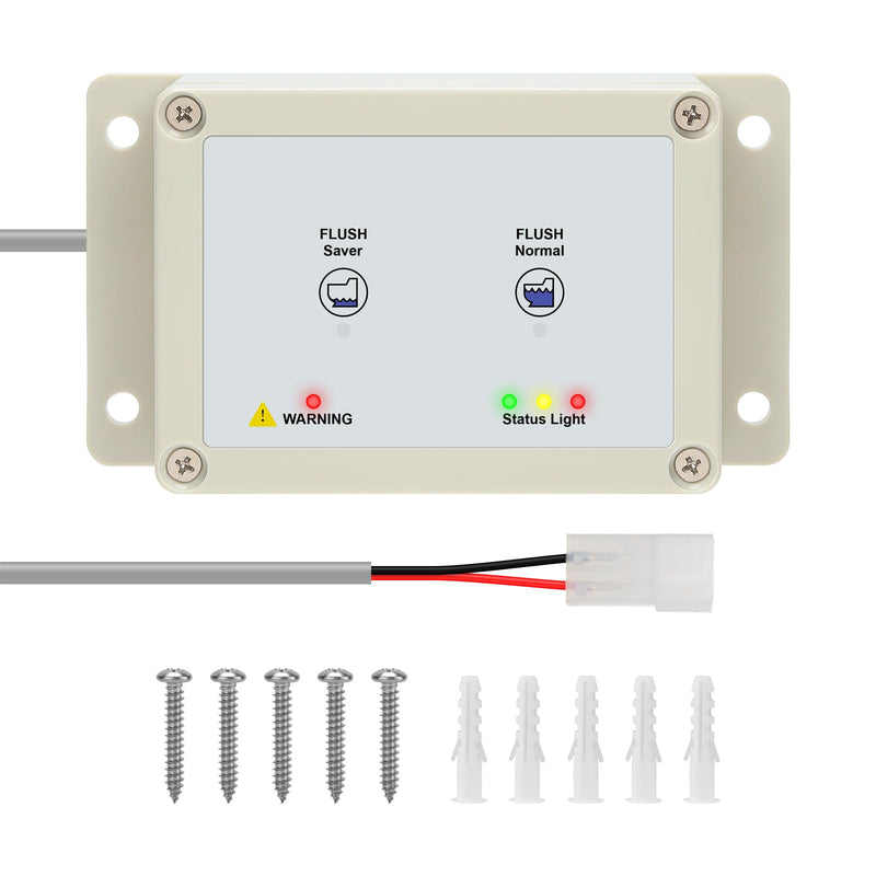 36387 RV Toilet Switch Panel, Wall Switch with Dual Flush Mode, Auto-Clean, LED Water Indicator, Compatible with Double Button Style Tecma Silence Plus 2006-Present for RV & Marine
