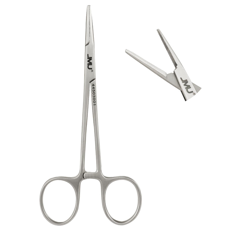 JMU Hemostat Locking Forceps 5" Straight 1 Pc/Pack | Stainless Steel, Locking Tweezer Clamps for Surgical and Dental Procedures