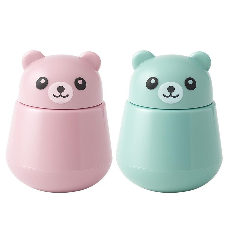 Bear Pill Crusher 2 Pcs Vitamins, Tablets Crusher and Grinder BPA-Free ABS, Easy to Grind & Clean, Leakproof Portable Crusher for Pets, Kids and Elders, Pink+Green
