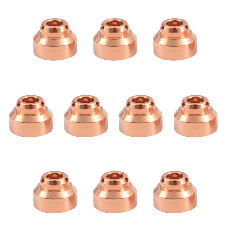 10Pcs 220948 Shield Cap Fit for Hypertherm PMX 45XP/65/85/105 | Fine Cut Ohmic Plasma Cutter Consumables, Pure Copper, Wear Resistant, for DIY & Industrial Metal Cutting